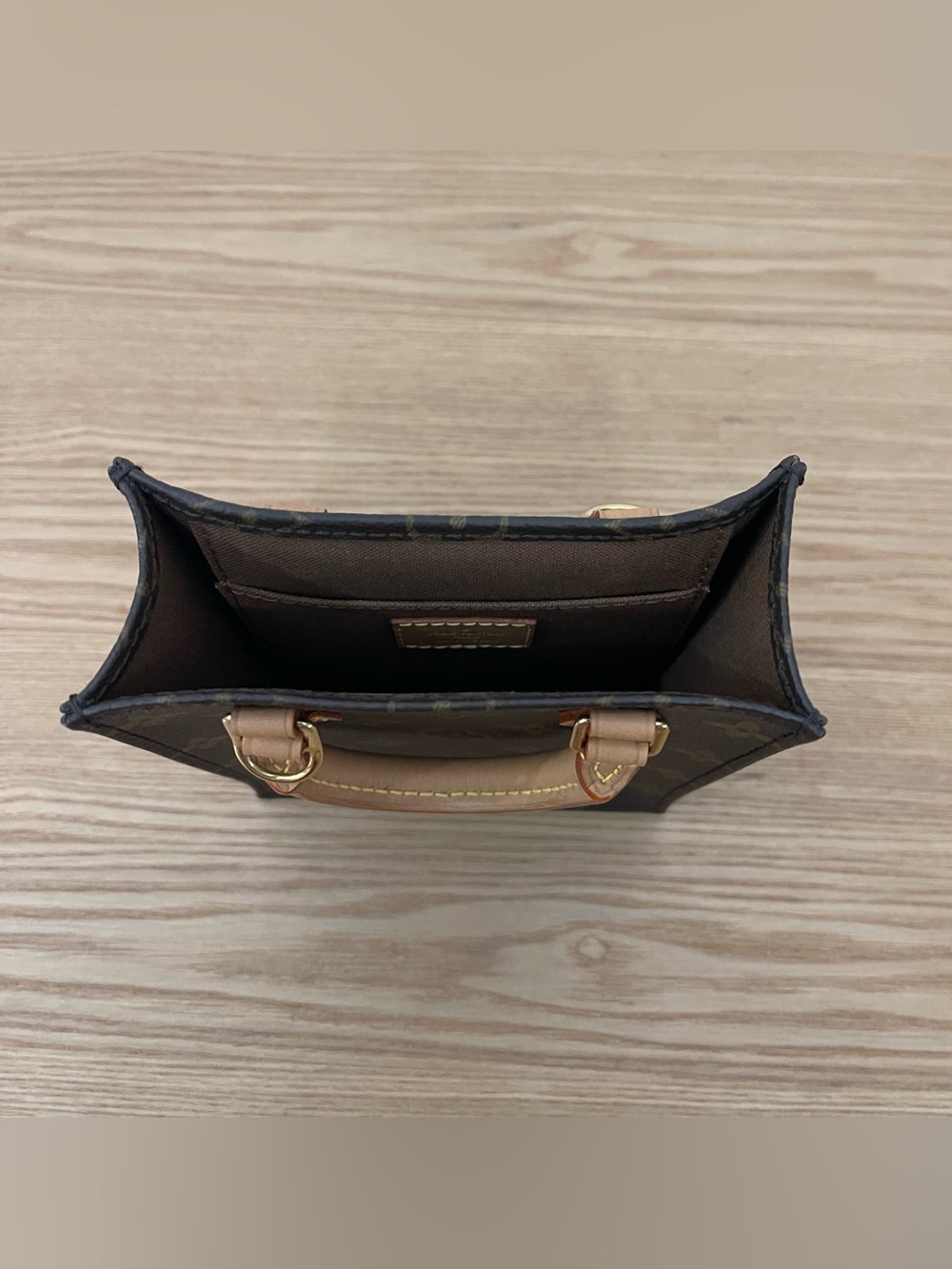 LOUIS VUITTON Petit Sac Plat Crossbody Monogram Canvas Bag Like New - Picture 5 of 14